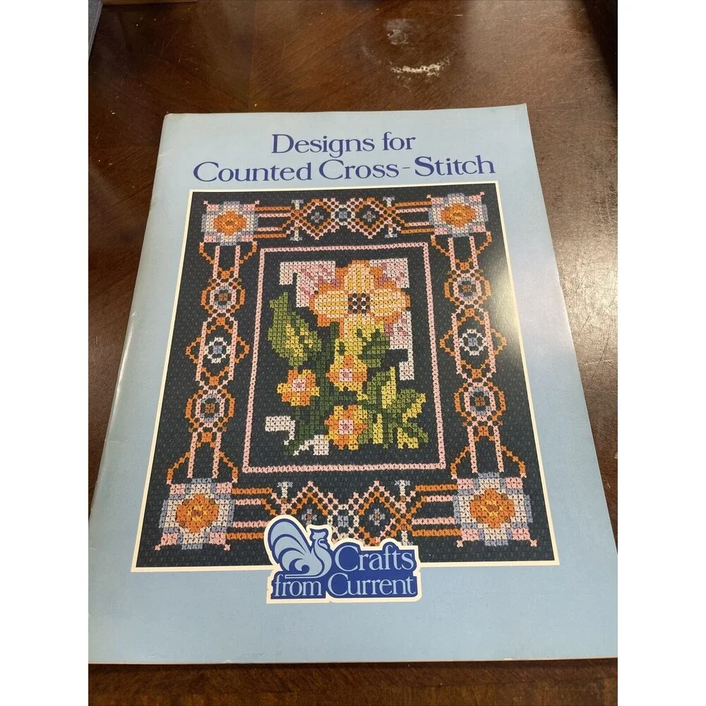 Vintage 1982 Designs For Counted Cross Stitch Booklet Crafts from Current Inc